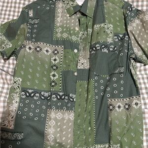 Green Aeropostale Patchwork Men's Shirt
